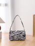 Mini Zebra Striped Pattern Chain Decor Square Bag