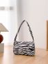 Mini Zebra Striped Pattern Chain Decor Square Bag