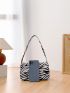 Mini Zebra Striped Pattern Chain Decor Square Bag