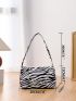 Mini Zebra Striped Pattern Chain Decor Square Bag