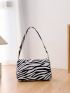 Mini Zebra Striped Pattern Chain Decor Square Bag