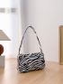 Mini Zebra Striped Pattern Chain Decor Square Bag