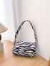 Mini Zebra Striped Pattern Chain Decor Square Bag