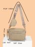 Khaki Straw Bag With Coin Purse