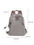 Letter Graphic Classic Backpack With Bag Charm