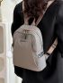 Letter Graphic Classic Backpack With Bag Charm