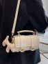 Mini Twist Lock Flap Square Bag With Bag Charm