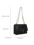 Quilted Detail Flap Chain Square Bag