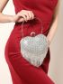 Mini Rhinestone Decor Heart Design Novelty Bag