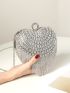 Mini Rhinestone Decor Heart Design Novelty Bag