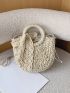 Minimalist Drawstring Straw Bag