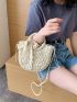 Minimalist Drawstring Straw Bag