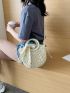 Minimalist Drawstring Straw Bag