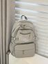 Letter Patch Decor Classic Backpack