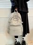 Letter Patch Decor Classic Backpack