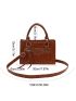 Mini Square Bag Crocodile Embossed Zip Front