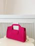 Neon Pink Crocodile Embossed Square Bag