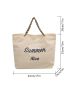 Letter Graphic Chain Shopper Bag