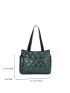 Metallic Quilted Shoulder Tote Bag