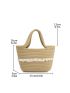 Mini Lace Trim Straw Bag