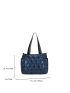 Metallic Quilted Shoulder Tote Bag