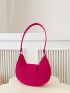 Neon-Pink Geometric Pattern Hobo Bag