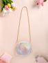 Crown & Mesh Decor Dome Bag Mini Holographic