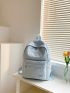 Letter Patch Decor Functional Backpack