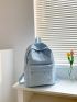 Letter Patch Decor Functional Backpack