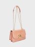 Crocodile Embossed Flap Square Bag