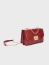 Crocodile Embossed Chain Shoulder Bag