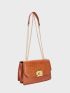 Crocodile Embossed Flap Square Bag