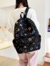 Allover Graphic Large Capacity Backpack