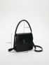 Mini Top Handle Square Bag Black Satchel Bag