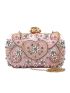 Mini Rhinestone & Faux Pearl Decor Chain Box Bag