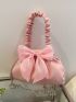 Bow Decor Ruched Bag