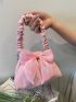 Bow Decor Ruched Bag