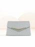 Glitter Metal Decor Flap Square Bag