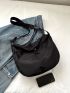 Minimalist Hobo Bag Medium Black Unisex