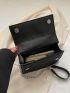 Quilted Square Bag Flap Small Black