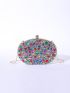 Mini Rhinestone Decor Chain Box Bag