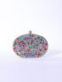 Mini Rhinestone Decor Chain Box Bag