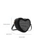 Small Novelty Bag Heart Design Studded Decor