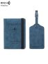 Plane & Letter Graphic Passport Case With Luggage Tag