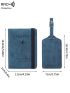 Plane & Letter Graphic Passport Case With Luggage Tag