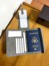 Letter Graphic Passport Case With Luggage Tag