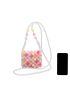 Mini Square Bag Colorblock Beaded Design, Clear Bag