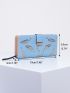 Hollow Out Leaf Graphic Long Wallet With Card Holder