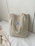 Double Handle Tote Bag Letter Decor Shopper Bag