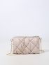 Mini Quilted Pattern Chain Square Bag